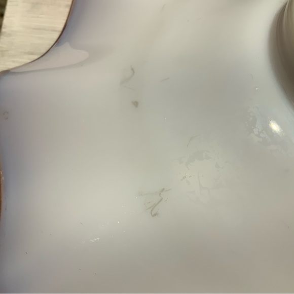 Victorian Glass Cranberry Ruffled Brides Bowl Cased White opaque - Picture 4 of 5